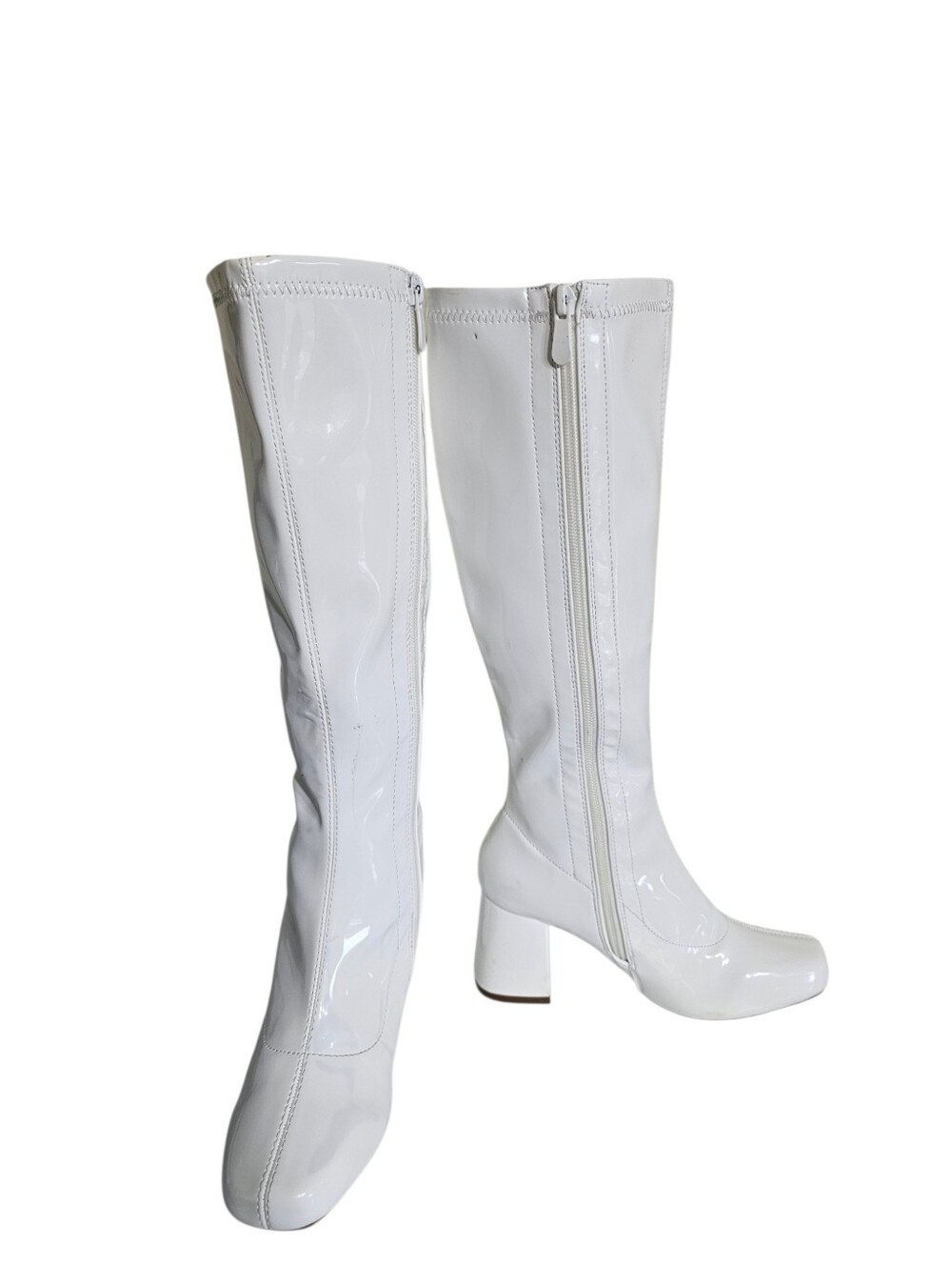 DREAM PAIRS Women's Gogo Boots, Square Toe Chunky Knee High Boots 6.5